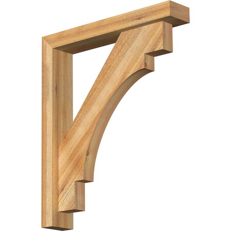 Merced Block Rough Sawn Bracket W/ Offset Brace, Western Red Cedar, 4W X 22D X 26H